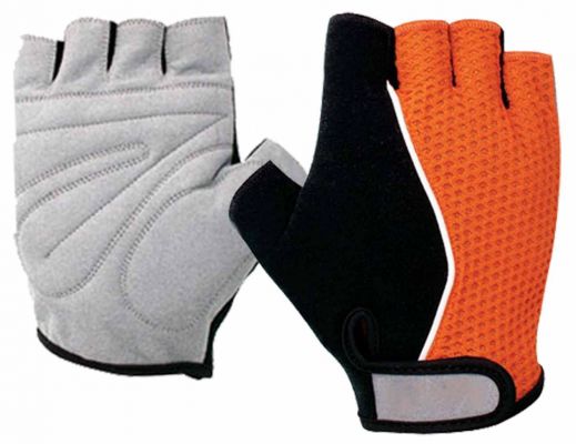 black orange cycling gloves