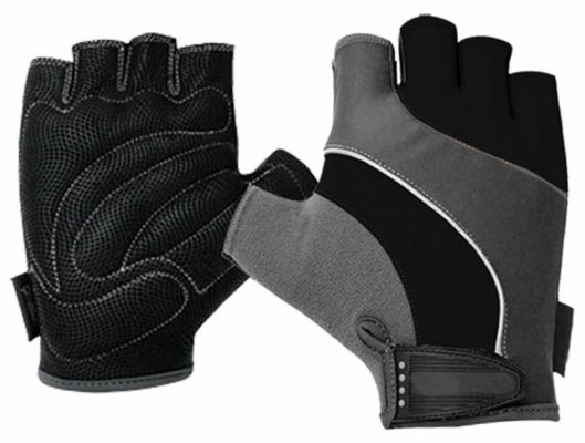 black gray cycling gloves