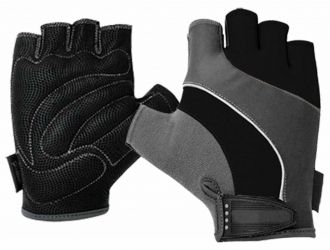 black gray cycling gloves