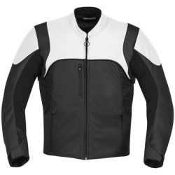 mans black white motorbike jackets