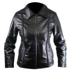 ladies pure black   motorbike jackets