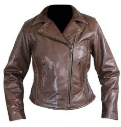 brown Motorbike Ladies Classic Jackets