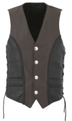 mens  shaded Leather Vests