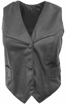 (Ladies) gray  Leather Vests