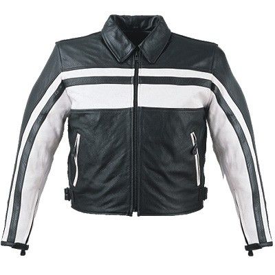 Mens white lined Leather Jackets