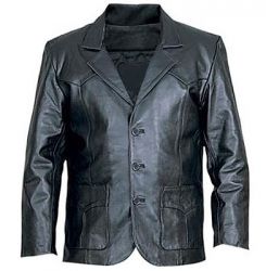 mens  Leather  black   Long Coats