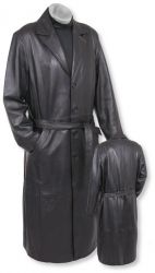 Leather  black   Long Coats mens