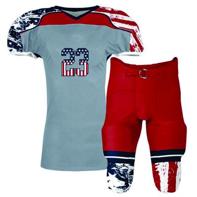 gray & red American Football Uniform