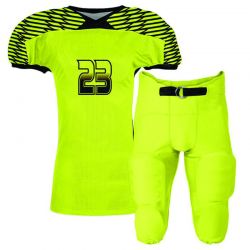 yellowish green American Football Uniform