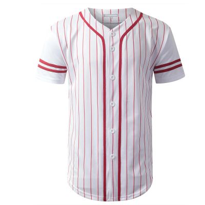 Red Stripes Baseball Jersey