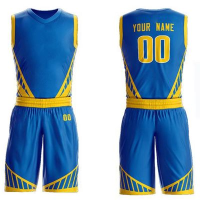 blue & yellow Basketball Uniform