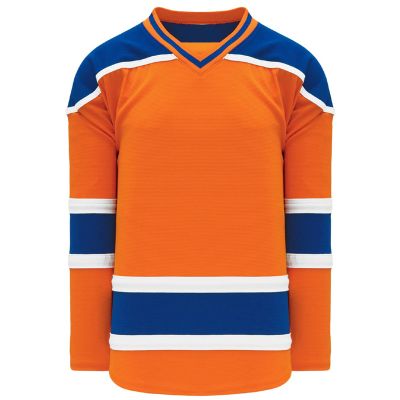 ORANGE WITH BLUE , WHITE Ice Hockey Jersey