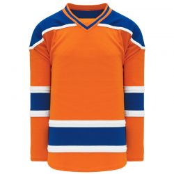 ORANGE WITH BLUE , WHITE Ice Hockey Jersey