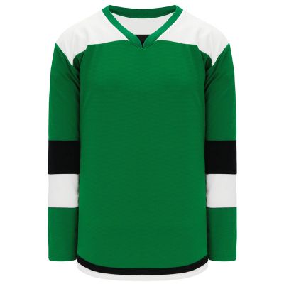 GREEN WITH  BLACK WHITE Ice Hockey Jersey