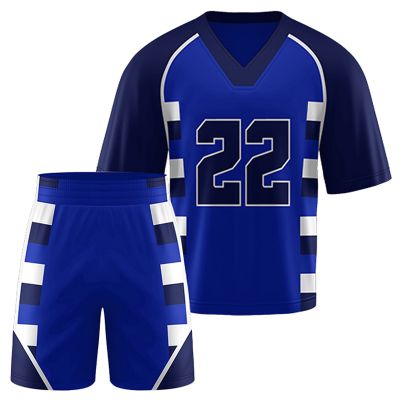 BLUE,DARK BLUE WITH WHITE STIPES Lacrosse Uniform